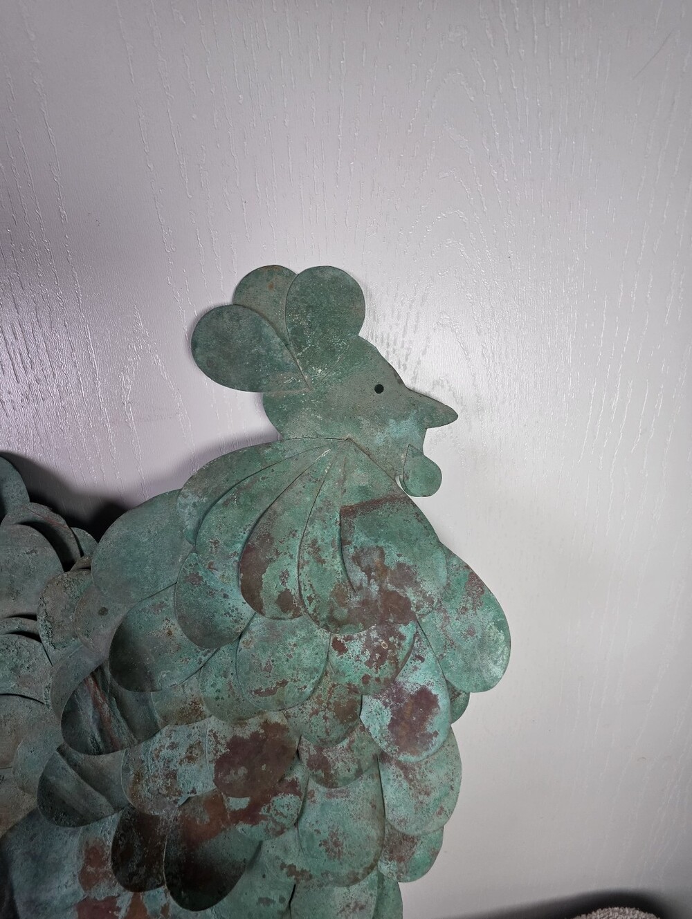 Decorative Green Patina Metal Rooster Yard Or Wall Art - Picture 7 of 13